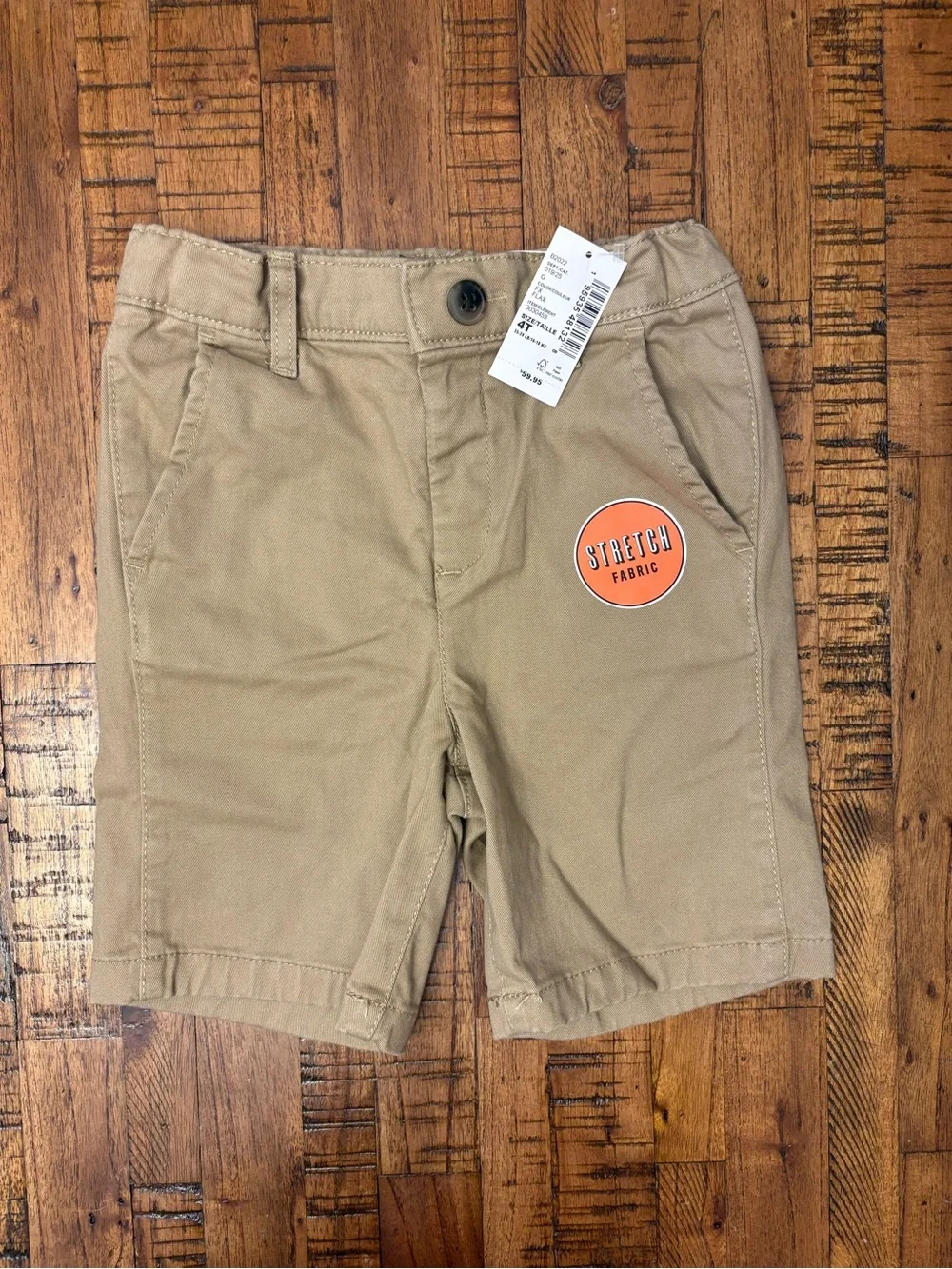 3 Pairs The Children’s Place Toddler Boys Stretch Chino Shorts - Flax/Khaki - 4T